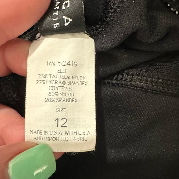 La Blanca Rod Beattie Womens 12 Sheer Mesh Middle Swimsuit One Piece Black - Picture 8 of 9